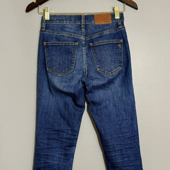 Madewell High Riser Skinny Ankle Slim Jeans Women Size 24 Modern Rock Biker Dark - Picture 9 of 12